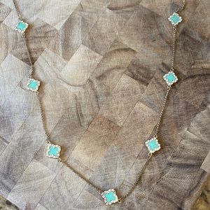 18” Necklace with turquoise and crystal accent details